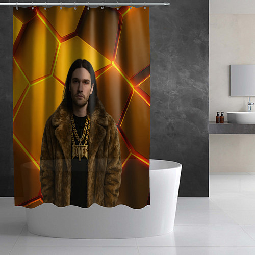 Шторка для ванной Bones с цепью в шубе / 3D-принт – фото 2