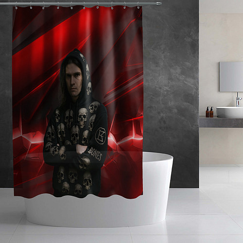 Шторка для ванной Bones с черепами на худи / 3D-принт – фото 2