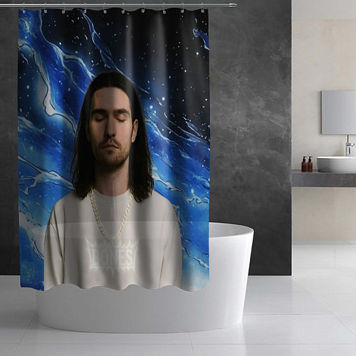 Шторка для ванной Bones глаза закрыты / 3D-принт – фото 2