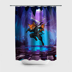 Шторка для душа Лис ниндзя в прыжке, цвет: 3D-принт