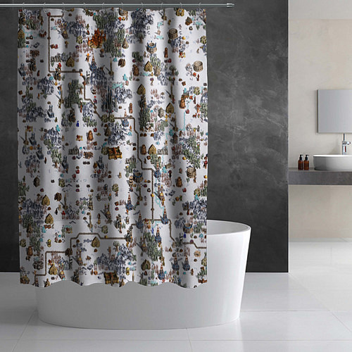 Шторка для ванной Земли Башни - Герои 3 / 3D-принт – фото 2