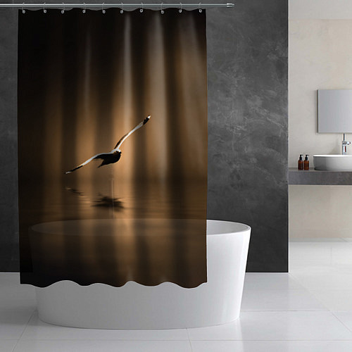 Шторка для ванной Летящая птица / 3D-принт – фото 2