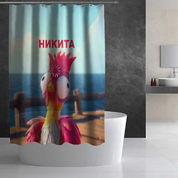 Шторка для душа Никита - загрузка - смешной петух, цвет: 3D-принт — фото 2