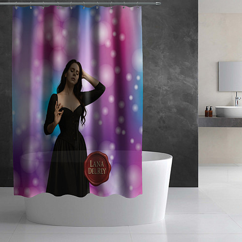 Шторка для ванной Lana Del Rey закрыла глаза / 3D-принт – фото 2