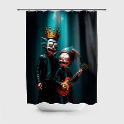 Шторка для душа Рик и Морти рок группа, цвет: 3D-принт
