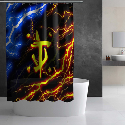 Шторка для ванной Doom молнии шторм / 3D-принт – фото 2