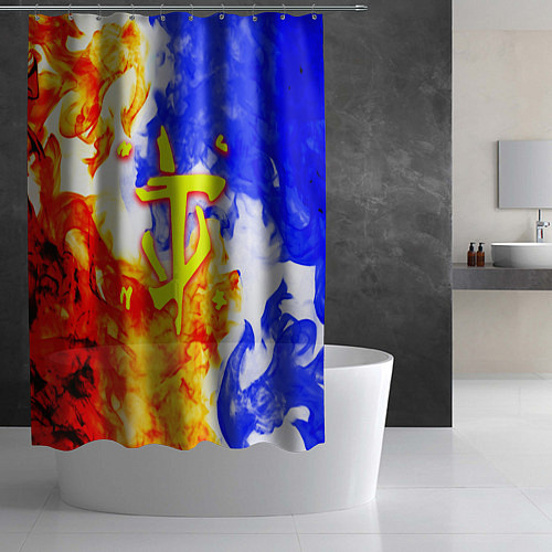 Шторка для ванной Doom битва огня / 3D-принт – фото 2