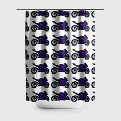 Шторка для душа Motorcycle purple gloss, цвет: 3D-принт