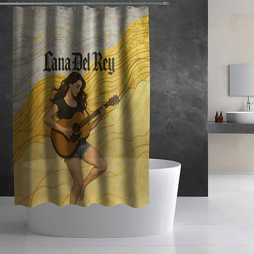 Шторка для ванной Lana Del Rey с гитарой / 3D-принт – фото 2