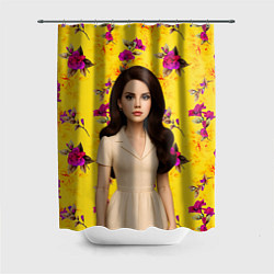 Шторка для душа Lana Del Rey образ куклы, цвет: 3D-принт