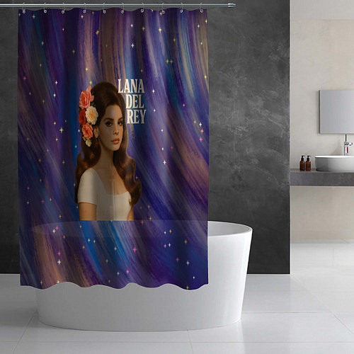 Шторка для ванной Lana Del Rey с цветами в волосах / 3D-принт – фото 2