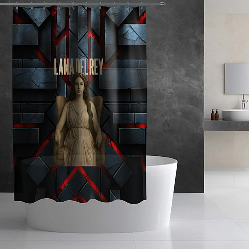 Шторка для ванной Lana Del Rey в греческом стиле на троне / 3D-принт – фото 2