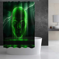 Шторка для душа Неоновая голова, цвет: 3D-принт — фото 2