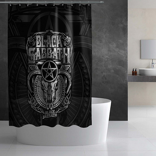 Шторка для ванной Black Sabbath - goat skull / 3D-принт – фото 2