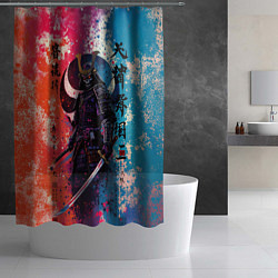 Шторка для душа Призрачный самурай - краски, цвет: 3D-принт — фото 2