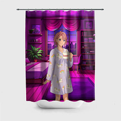 Шторка для душа Дандадан Сиратори Айра с кофе, цвет: 3D-принт