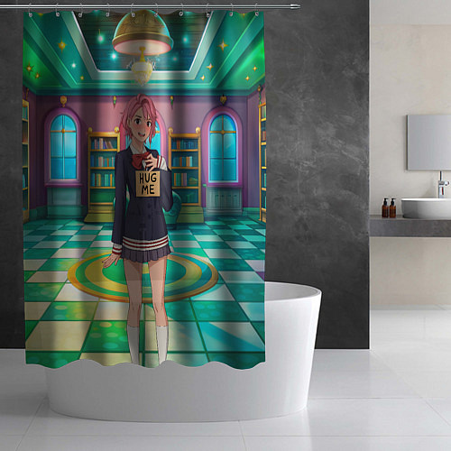 Шторка для ванной Дандадан Сиратори Айра хочет обнимашек / 3D-принт – фото 2