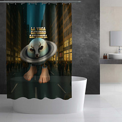 Шторка для душа La Vaca Saturno Saturnita мем, цвет: 3D-принт — фото 2