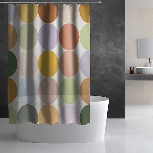 Шторка для ванной Цветочный горошек / 3D-принт – фото 2