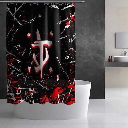 Шторка для ванной Doom краски штрихи / 3D-принт – фото 2