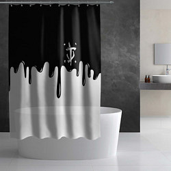 Шторка для душа Doom logo жидкие краски, цвет: 3D-принт — фото 2