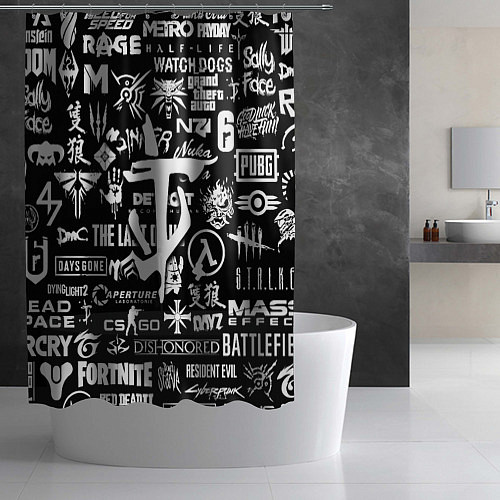 Шторка для ванной Doom логотипы всех игр / 3D-принт – фото 2
