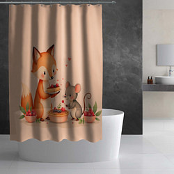 Шторка для душа Пироги с лисой, цвет: 3D-принт — фото 2