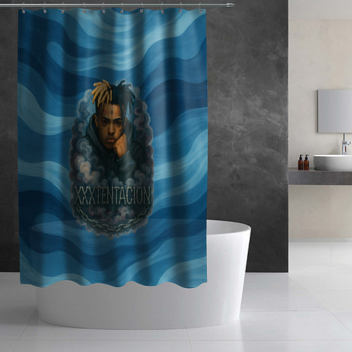 Шторка для ванной XXXTentacion в облаке / 3D-принт – фото 2