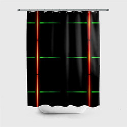 Шторка для душа Color black green orange stripes, цвет: 3D-принт