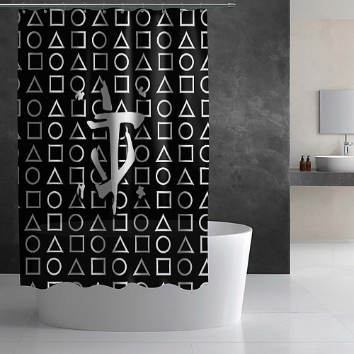 Шторка для ванной Doom geometry pattern / 3D-принт – фото 2