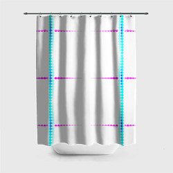 Шторка для душа Color white blue pink stripes, цвет: 3D-принт