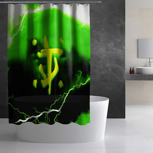 Шторка для ванной Doom шторм кислотное лого / 3D-принт – фото 2