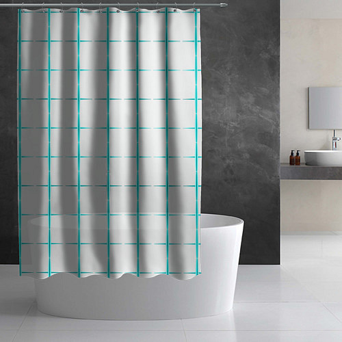 Шторка для ванной Color white light blue crosses / 3D-принт – фото 2