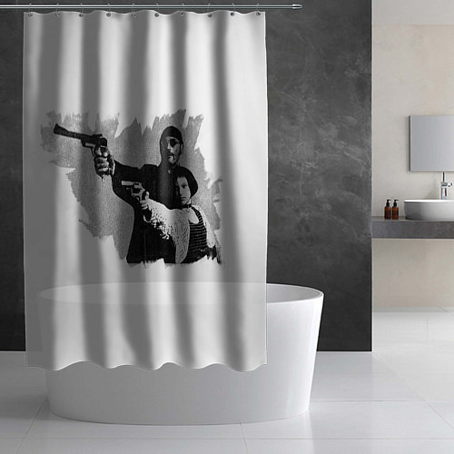 Шторка для ванной Леон рисунок / 3D-принт – фото 2