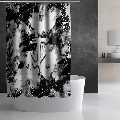 Шторка для ванной Doom краски всплеск белые / 3D-принт – фото 2