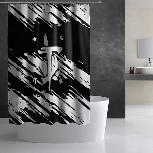Шторка для ванной Doom краски полосы / 3D-принт – фото 2
