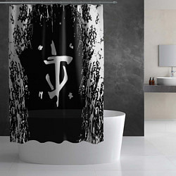 Шторка для душа Doom краска белая текстура, цвет: 3D-принт — фото 2