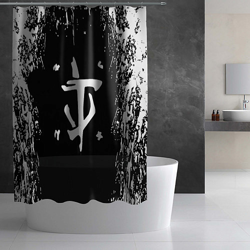 Шторка для ванной Doom краска белая текстура / 3D-принт – фото 2