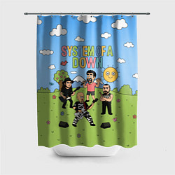 Шторка для душа System of a Down, мультяшный, цвет: 3D-принт