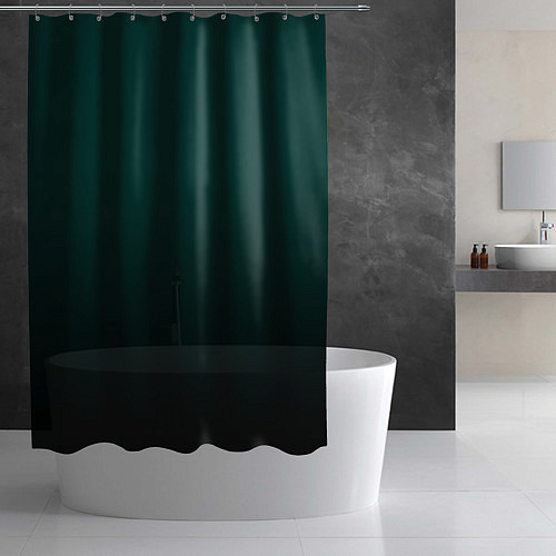 Шторка для ванной Тёмный изумруд / 3D-принт – фото 2