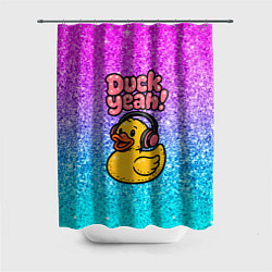 Шторка для ванной Duck yeah - утка в наушниках