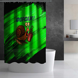 Шторка для душа Бешеная улитка с энергетиком - форсаж, цвет: 3D-принт — фото 2