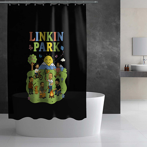 Шторка для ванной Linkin Park, мультяшный стиль / 3D-принт – фото 2