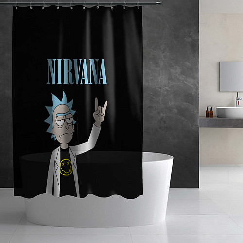Шторка для ванной Нирвана и Рик Санчес из Рик и Морти / 3D-принт – фото 2
