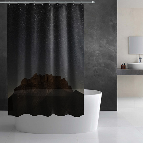 Шторка для ванной Массив Метеген под звездами / 3D-принт – фото 2