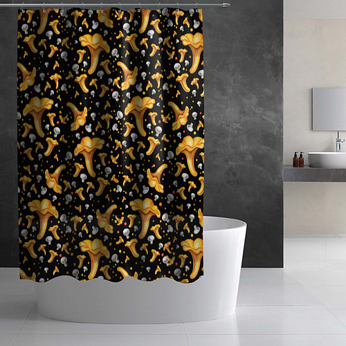 Шторка для ванной Грибной дождик / 3D-принт – фото 2