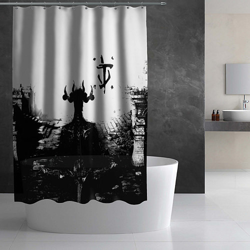 Шторка для ванной Doom демон марса / 3D-принт – фото 2