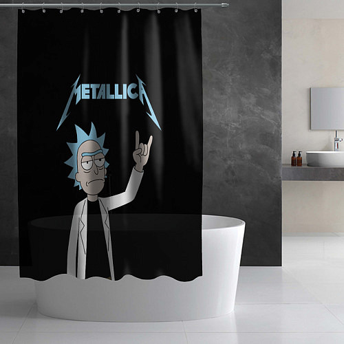 Шторка для ванной Metallica и Рик рокер из Рик и Морти / 3D-принт – фото 2