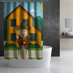 Шторка для душа Эрик Картман ковбой, цвет: 3D-принт — фото 2