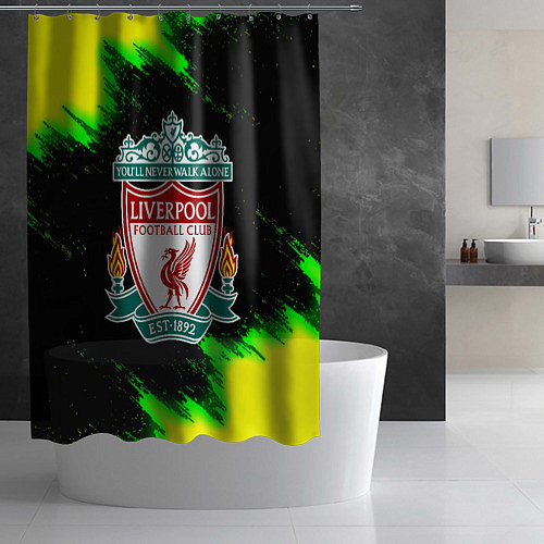 Шторка для ванной Ливерпуль кислотные краски / 3D-принт – фото 2